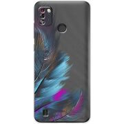 Прозрачный чехол BoxFace Tecno Pop 4 Pro Feathers