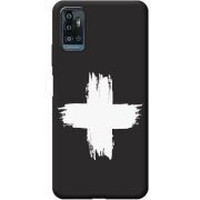 Черный чехол BoxFace ZTE Blade A71 Білий хрест ЗСУ