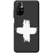 Черный чехол BoxFace Poco M4 Pro 5G Білий хрест ЗСУ