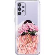 Прозрачный чехол BoxFace Samsung Galaxy A33 (A336) Девушка с Пионами