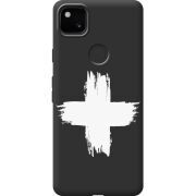 Черный чехол BoxFace Google Pixel 4a Білий хрест ЗСУ