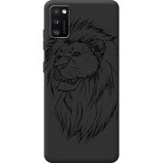 Черный чехол BoxFace Samsung Galaxy A41 (A415) Lion