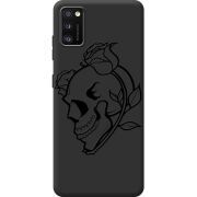Черный чехол BoxFace Samsung Galaxy A41 (A415) Skull and Roses