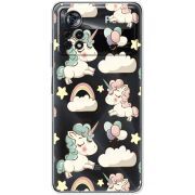 Прозрачный чехол BoxFace Xiaomi Poco X4 Pro 5G Unicorns