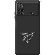 Черный чехол BoxFace Poco X4 Pro 5G Paper Plane