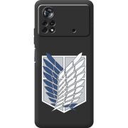 Черный чехол BoxFace Poco X4 Pro 5G Атака Титанов Крылья Свободы