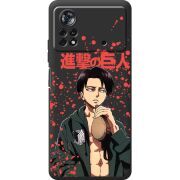 Черный чехол BoxFace Poco X4 Pro 5G Атака Титанов Леви