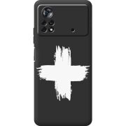 Черный чехол BoxFace Poco X4 Pro 5G Білий хрест ЗСУ