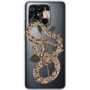 Прозрачный чехол BoxFace Xiaomi Redmi 10C Glamor Snake
