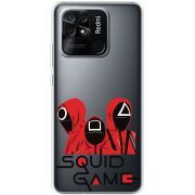 Прозрачный чехол BoxFace Xiaomi Redmi 10C siquid game люди в красном