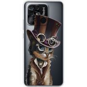 Прозрачный чехол BoxFace Xiaomi Redmi 10C Steampunk Cat