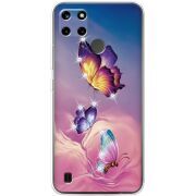 Чехол со стразами Realme C21Y Butterflies