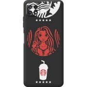 Черный чехол BoxFace Samsung Galaxy A22 5G (A226) RedWhite Coffee