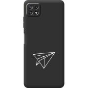 Черный чехол BoxFace Samsung Galaxy A22 5G (A226) Paper Plane
