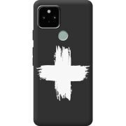 Черный чехол BoxFace Google Pixel 5 Білий хрест ЗСУ