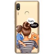Прозрачный чехол BoxFace Tecno POP 3 Super Mama and Son