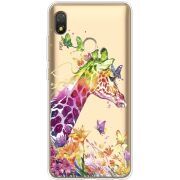 Прозрачный чехол BoxFace Tecno POP 3 Colorful Giraffe