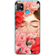 Чехол BoxFace Tecno POP 5 Girl in Flowers