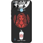 Черный чехол BoxFace Realme C25Y RedWhite Coffee