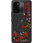 Черный чехол BoxFace Tecno Spark Go 2022 3D Ukrainian Muse