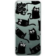 Прозрачный чехол BoxFace Samsung Galaxy M33 5G (M336)  с 3D-глазками Black Kitty
