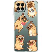 Прозрачный чехол BoxFace Samsung Galaxy M33 5G (M336)  с 3D-глазками Pug
