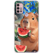 Чехол BoxFace Motorola G10 Капібара з кавуном