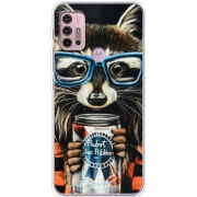 Чехол BoxFace Motorola G10 Енот с банкой