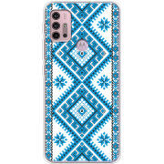 Чехол BoxFace Motorola G10 Блакитний Орнамент