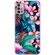 Чехол BoxFace Motorola G10 flowers in the tropics