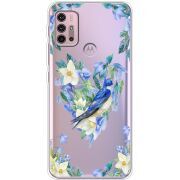 Прозрачный чехол BoxFace Motorola G10 Spring Bird