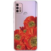 Прозрачный чехол BoxFace Motorola G10 Red Poppies