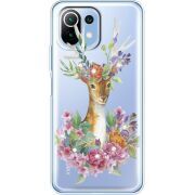 Чехол BoxFace со стразами Xiaomi 11 Lite 5G NE Deer with flowers