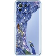 Чехол BoxFace со стразами Xiaomi 11 Lite 5G NE Peafowl