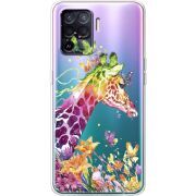 Прозрачный чехол BoxFace OPPO Reno5 Lite Colorful Giraffe