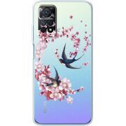 Чехол со стразами BoxFace Xiaomi Redmi Note 11 Pro / Note 11 Pro 5G Swallows and Bloom