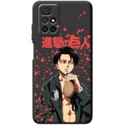 Черный чехол BoxFace Xiaomi Redmi 10 Атака Титанов Леви