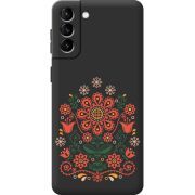 Черный чехол BoxFace Samsung Galaxy S21 FE (G990) Ukrainian Ornament
