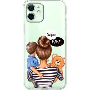Прозрачный чехол BoxFace Apple iPhone 12 Super Mama and Son