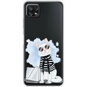 Прозрачный чехол BoxFace Samsung Galaxy A22 5G (A226) Cat Style