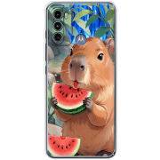 Чехол BoxFace Motorola G60 Капібара з кавуном