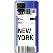 Прозрачный чехол BoxFace Vivo Y21 Ticket New York