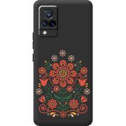 Черный чехол BoxFace Vivo V21 Ukrainian Ornament