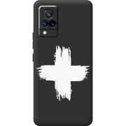 Черный чехол BoxFace Vivo V21 Білий хрест ЗСУ