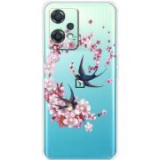 Чехол со стразами OnePlus Nord CE 2 Lite 5G Swallows and Bloom