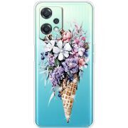 Чехол со стразами OnePlus Nord CE 2 Lite 5G Ice Cream Flowers