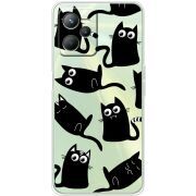 Прозрачный чехол BoxFace Realme C35 с 3D-глазками Black Kitty