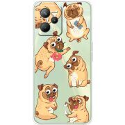 Прозрачный чехол BoxFace Realme C35 с 3D-глазками Pug