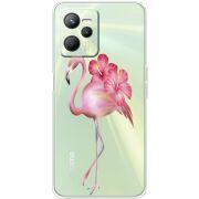 Прозрачный чехол BoxFace Realme C35 Floral Flamingo