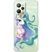 Чехол со стразами Realme C35 Unicorn Queen